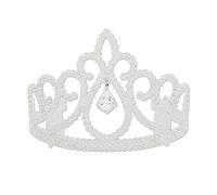 Bristol Novelty BA727 Glitter Tiara with Diamond, Girls, White, One Size