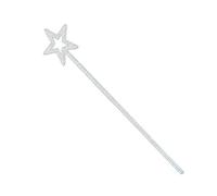 Bristol Novelty BA737 Star Wand White Glitter, Girls, One Size Halloween, World Book Day
