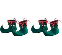 Bristol Novelty BA853 Christmas Elf Shoes Costume | 1 Pair One Size-Adult, Unisex, Green, Red, & Gold Halloween Halloween (Pack of 2)