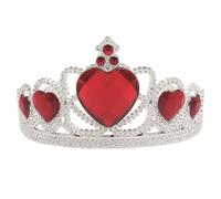 Bristol Novelty BA880C Plastic Tiara with Red Stone, Girls, Silver, One Size