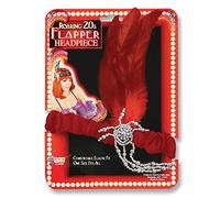 Bristol Novelty BA887 Halloween Flapper Headband with Red Feathers, Womens, One Size