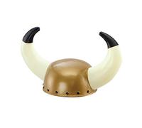 Bristol Novelty BH096 Viking Helmet with Plastic Horns, Mens, Multi-Colour, One Size