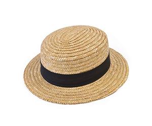 Bristol Novelty BH126 Straw Boater Hat, Unisex-Adult, Beige, One Size Halloween