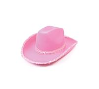 Bristol Novelty BH205 Cowboy Pink Felt Hat with Sequins, Womens, One Size