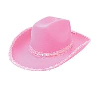 Bristol Novelty BH205 Cowboy Pink Felt Hat with Sequins, Womens, One Size
