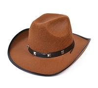 Bristol Novelty BH367B Felt Cowboy Studded Hat, Unisex-Adult, Brown, One Size