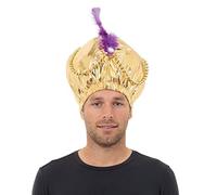 Bristol Novelty BH401 Arabian Hat with Beads and Jewels, Unisex-Adult, One Size, Gold