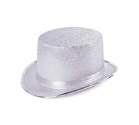 Bristol Novelty Ltd Top Hat BH466 Silver Lurex Unisex One Size Halloween