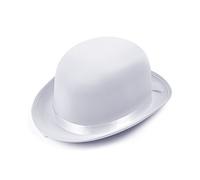 Bristol Novelty BH478 Bowler Hat White Satin Look, Unisex-Adult, One Size Halloween