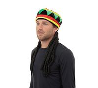 Bristol Novelty BH491 Hat with Dreadlocks Rasta Hair, Unisex-Adult, Multi-Colour, One Size