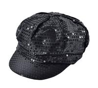 Official Forum BH540 Black 70S Style Sequin Cap Hats Disco