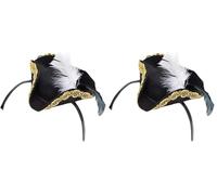 Bristol Novelty BH554 Headband | Mini Pirate Hat | 1 Piece | Black | One Size-Ages 14 years Band, womens (Pack of 2)