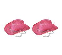 Bristol Novelty BH634 Cowboy Hat Glitter Pink, womens, One Size