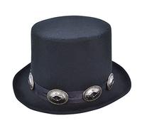 Bristol Novelty BH642 Rocker Style Top Hat, Mens, Black, One Size Halloween