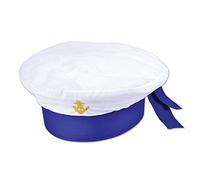 Bristol Novelty BH669 Children's Sailor Hat, Pack of 1, White, 25 cm x 23 cm x 6 cm, Unisex, Multi-Colour, One Size, Halloween, Carnival