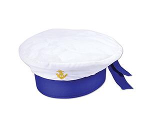 Bristol Novelty BH669 Children's Sailor Hat, Pack of 1, White, 25 cm x 23 cm x 6 cm, Unisex, Multi-Colour, One Size, Halloween, Carnival