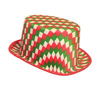 Bristol Novelty BH704 Top Hat Chequered, Men, Women, Red, Green, White
