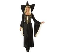 Bristol Novelty Black & Gold Web Witch Costume for Adults - (Medium Size) 1 Set - Perfect Halloween Dress-Up Outfit