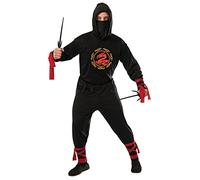Bristol Novelty 301590XL000 Black Ninja Adults Fancy Dress, Men, XL