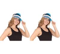 Bristol Novelty Blue Visor Hat, 1 Pc. - Chic Design, Perfect Accessory for Outdoor Activities, Beach, Sports, Casual Wear, & More Halloween, World Book Day (Pack of 2)