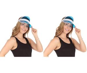 Bristol Novelty Blue Visor Hat, 1 Pc. - Chic Design, Perfect Accessory for Outdoor Activities, Beach, Sports, Casual Wear, & More Halloween, World Book Day (Pack of 2)