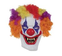 Bristol Novelty BM529 Scary Clown Mask with Hair, Unisex-Adult, Multicolor, One Size