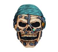 Bristol Novelty BM543 Skull Pirate Mask, Men, Women, Beige, Green, Silver, One Size