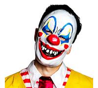 Bristol Novelty BM580 Circus Creep Mask, Men, Women, White, Blue,Red