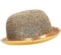 Bristol Novelty Bowler Hat Gold Lurex