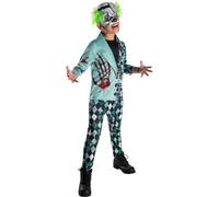 Bristol Novelty Boys Doctor Death Costume - Turquoise/Black/Red - 3-4 Years - Turquoise/Black/Red