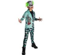 Bristol Novelty Boys Doctor Death Costume - Turquoise/Black/Red - 3-4 Years - Turquoise/Black/Red