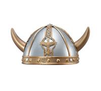 Bristol Novelty Boys Horned Viking Helmet - Grey/Gold - Grey/Gold - One Size