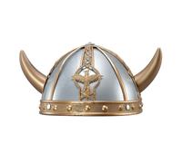 Bristol Novelty Boys Horned Viking Helmet - Grey/Gold - One Size - Grey/Gold