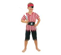 Bristol Novelty Boys Jagged Pirate Costume - Red/Black/White - L - Red/Black/White
