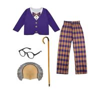Bristol Novelty Boys Little Old Man Costume - Purple/Beige - 2-3 Years - Purple/Beige