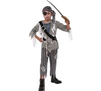 Bristol Novelty Boys Pirate Ghost Halloween Costume - Grey - 5-6 Years - Grey