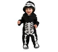 Bristol Novelty Boys Skeleton All-In-One Halloween Costume - Black/White - Infant - Black/White