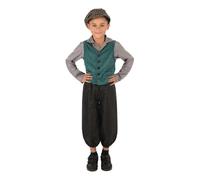 Bristol Novelty Boys Victorian Costume - Green/Grey/Black - S - Green/Grey/Black