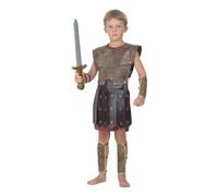 Bristol Novelty Boys Warrior Boy Costume - Brown - L - Brown