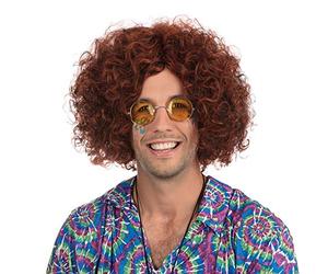 Bristol Novelty BW283 Man's Hippy Wig, Brown/Black, One Size Halloween