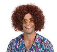 Bristol Novelty BW283 Man's Hippy Wig, Brown/Black, One Size Halloween Halloween