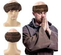 Bristol Novelty BW640 Short Hair and Monk Wig, Brown, One Size (Brown)