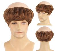 Bristol Novelty BW640 Short Hair and Monk Wig, Brown, One Size (Light Brown)