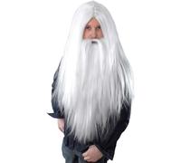Bristol Novelty BW660 Wizard Wig and Long Beard, White, One Size
