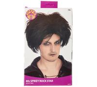 Bristol Novelty BW732 80's Spikey Rock Star Wig, Mens, Black, One Size