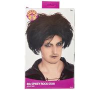 Bristol Novelty BW732 80's Spikey Rock Star Wig, Mens, Black, One Size