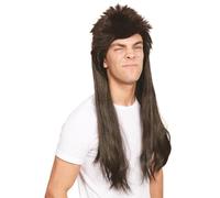 Bristol Novelty BW948 Mullet Wig, Men, Brown
