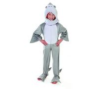 Children's Grey Shark Costume Plush Head Jumpsuit Fancy Dress Costume