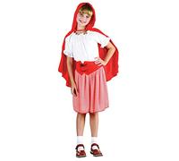 Bristol Novelty CC458 Riding Hood Costume, Red/White, Medium, Approx Age 5 - 7 Years, Red Riding Hood (M) Halloween Halloween