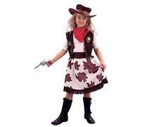 Bristol Novelty CC633 Cowgirl/Cow-Print Skirt, White, Medium, Approx Age 5 - 7 Years, Cowgirl / Cowprint Skirt (M)